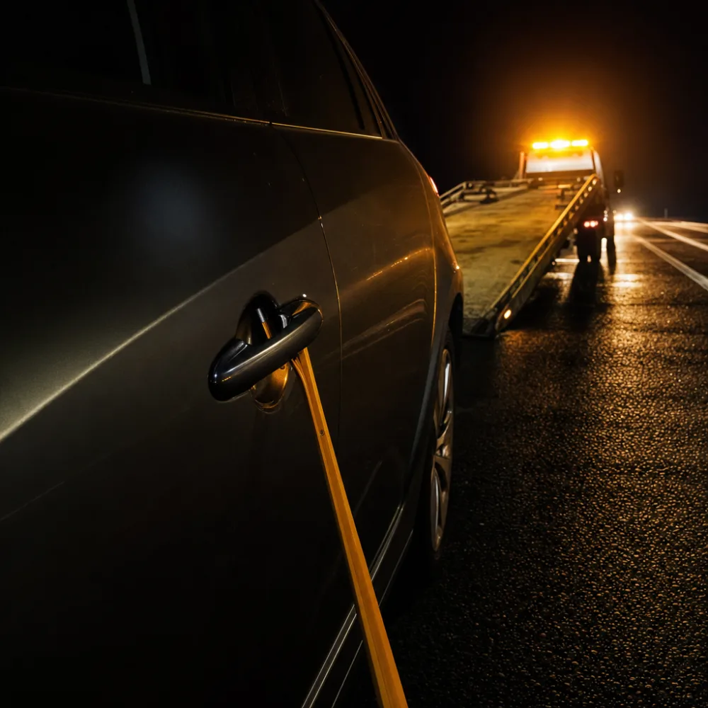 Lockout tool positioned beside a car door
